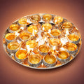 Decorative German Silver Diya Set with Thaali